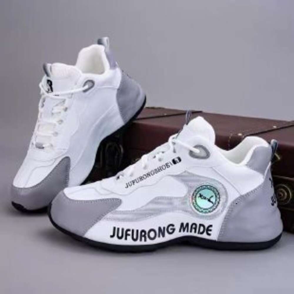 Ddmysports Sports For Both Men Women Spring And Autumn New Item Leather Face Color Blocked Running Shoes Thick Soled Lightweight Student Casual OUTDOO