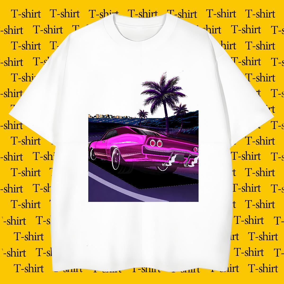 Soft Men Clothes T-Shirt Casual Daily Wear 230g Cotton DIY Printed Breathable car T-Shirts for Men Factory Direct Tshirts