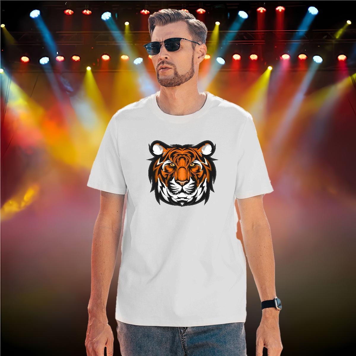 Brand tiger T-Shirts for Men Summer Casual Men Tshirts 230g 100% Cotton 2024 New Crew Neck Breathable Custom Anime Polos