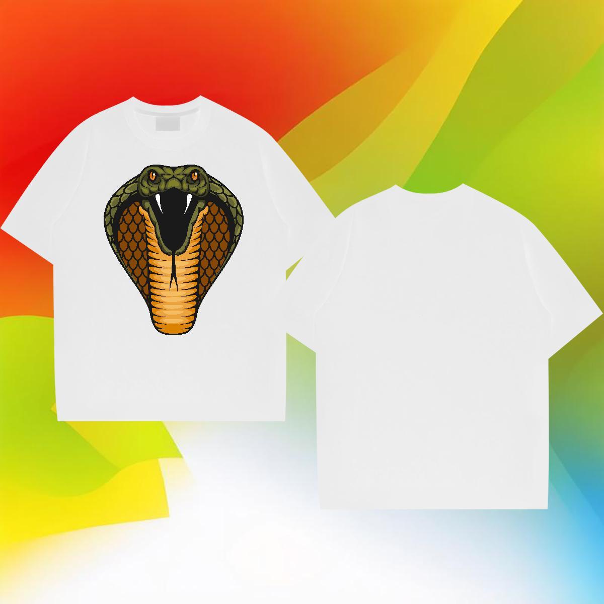 Cool Men Tees High Street Hip Hop 230g 100% Cotton Oversized 3XL 4XL Breathable cobra Men T Shirts Fashion Tops Tees