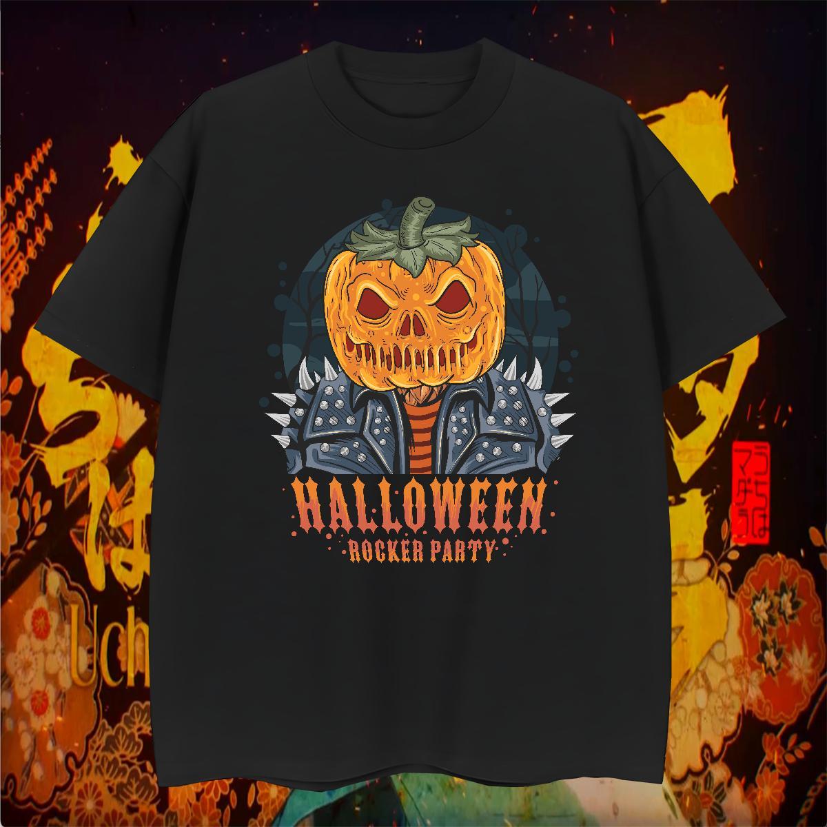 2024 New Tshirts halloween High Street Hip Hop 230g 100% Cotton Tees Shirts Breathable Crew Neck Classic T Shirt For Man Custom Cartoon