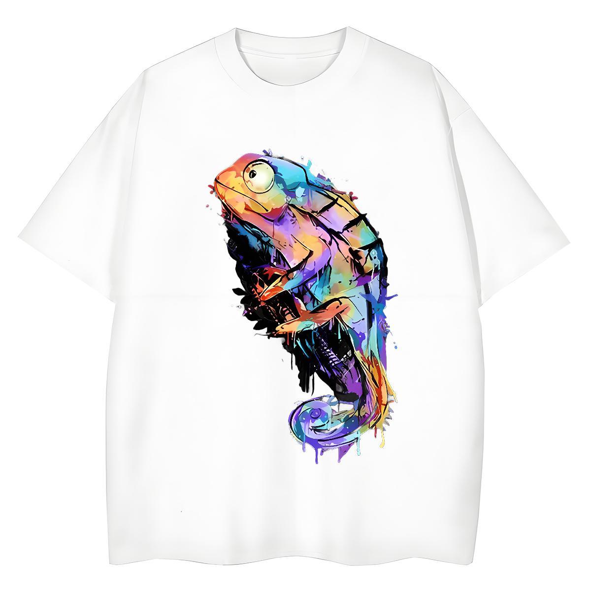 Fashion Casual Men Clothes T-Shirt colorful fish Casual Daily Wear 230g Cotton Tee Shirt Breathable Cool Design T-Shirts for Men Custom Big Size