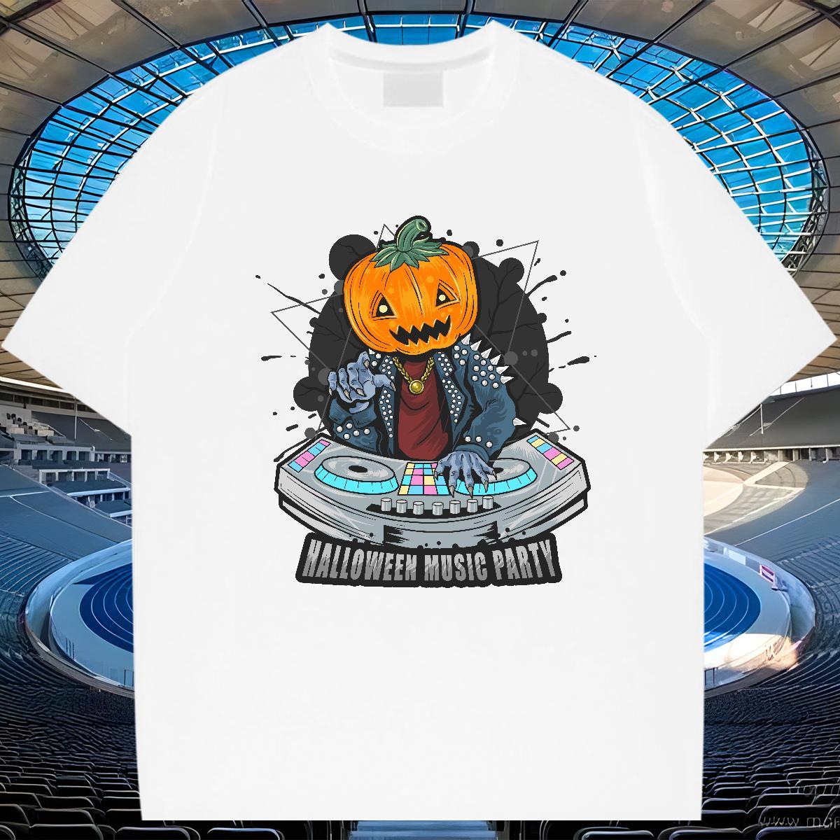 Comfortable T-Shirts for Men halloween Pure Cotton Street Wear Floral Print 230g Pure Cotton Men Tees Brand Top Tees