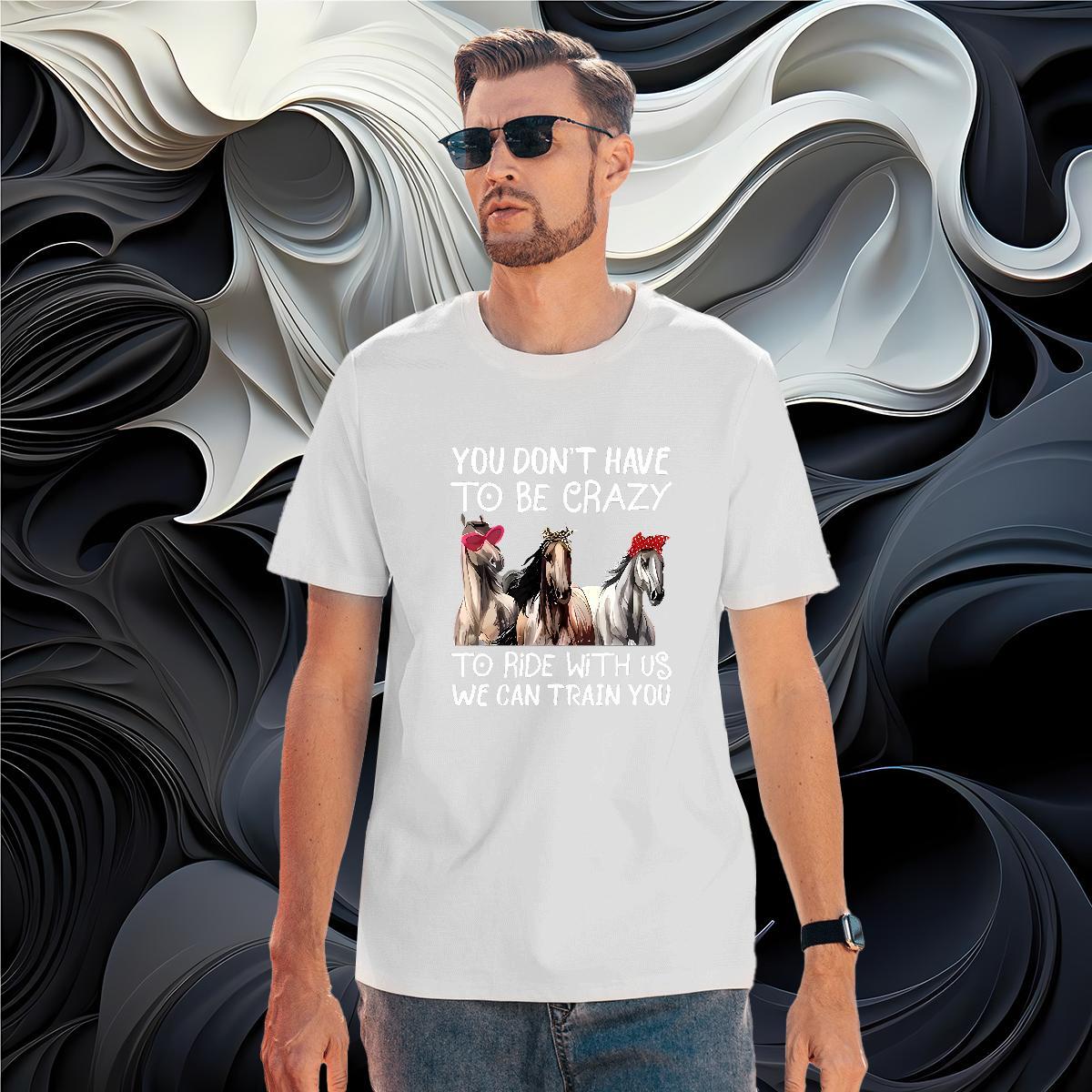 Designer Man T Shirts horse Crew Neck Summer Casual Asian Size 230g Pure Cotton Tshirt for Man Woman New Arrival Top Tees