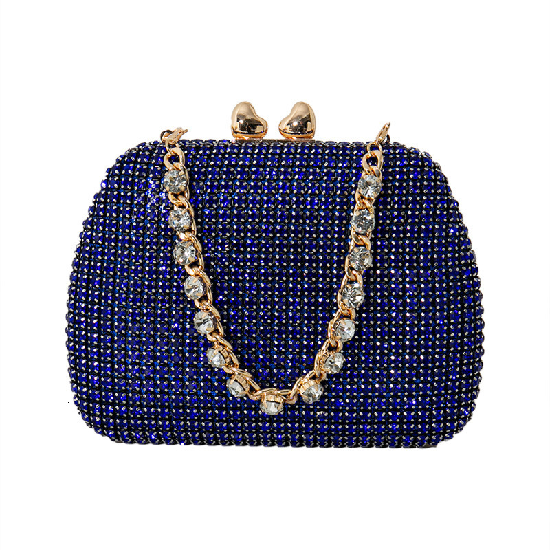 2024 new diamond studded fashionable and elegant banquet dress handmade rhinestone bag, shiny hand-held bag
