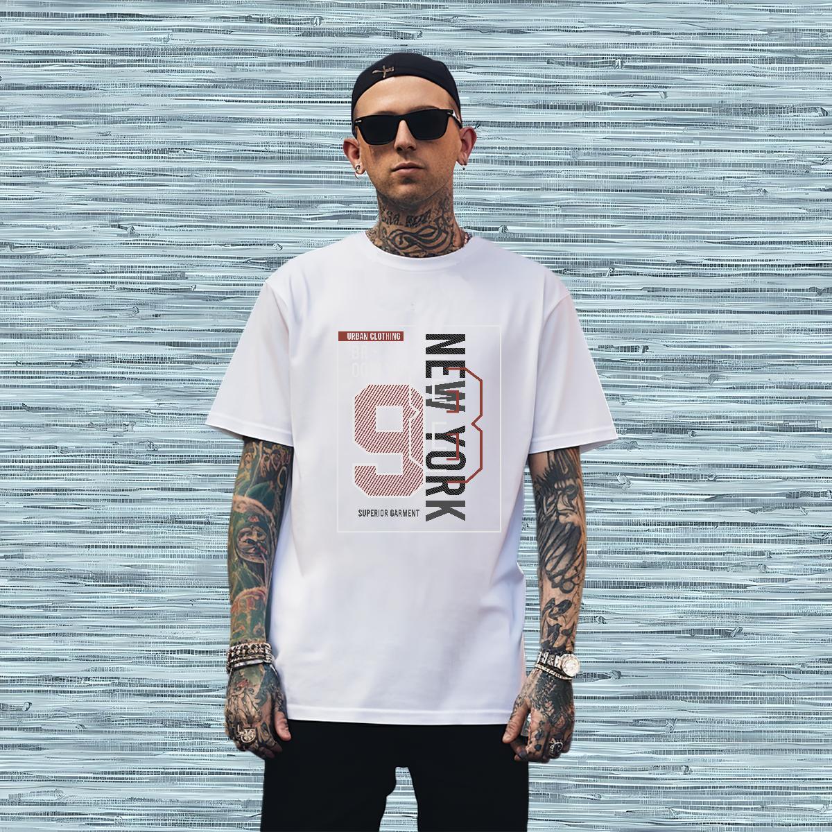 TOP Quality number Mens T Shirts Street Casual Men Tops Tees 230g Cotton DIY Short Sleeve Soft Customized Print Clothings