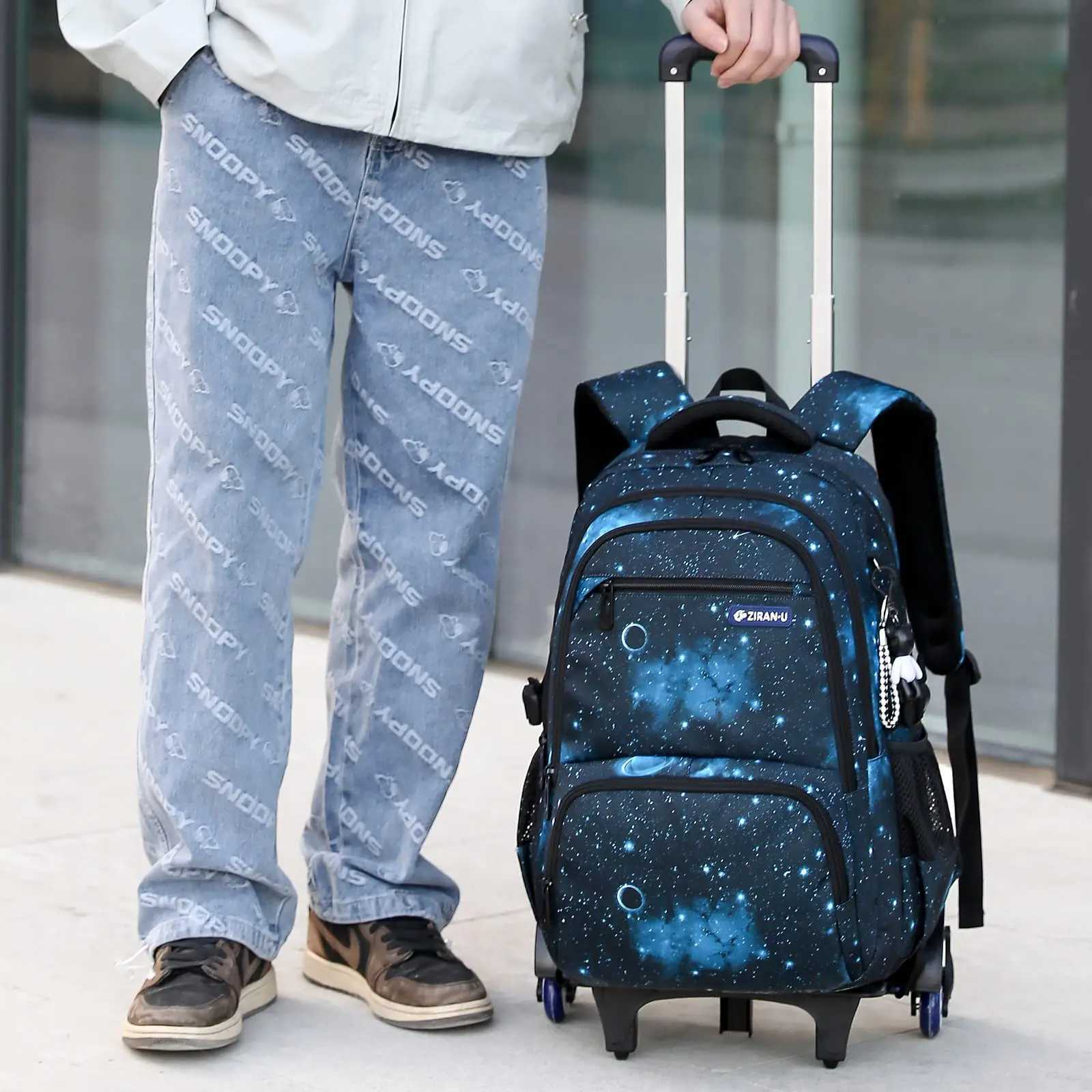 NEW Backpack Trolley School Backpacks Student Backpacks for Student School Rolling for Girls Boys Wheeled Trolley Bag Y240820