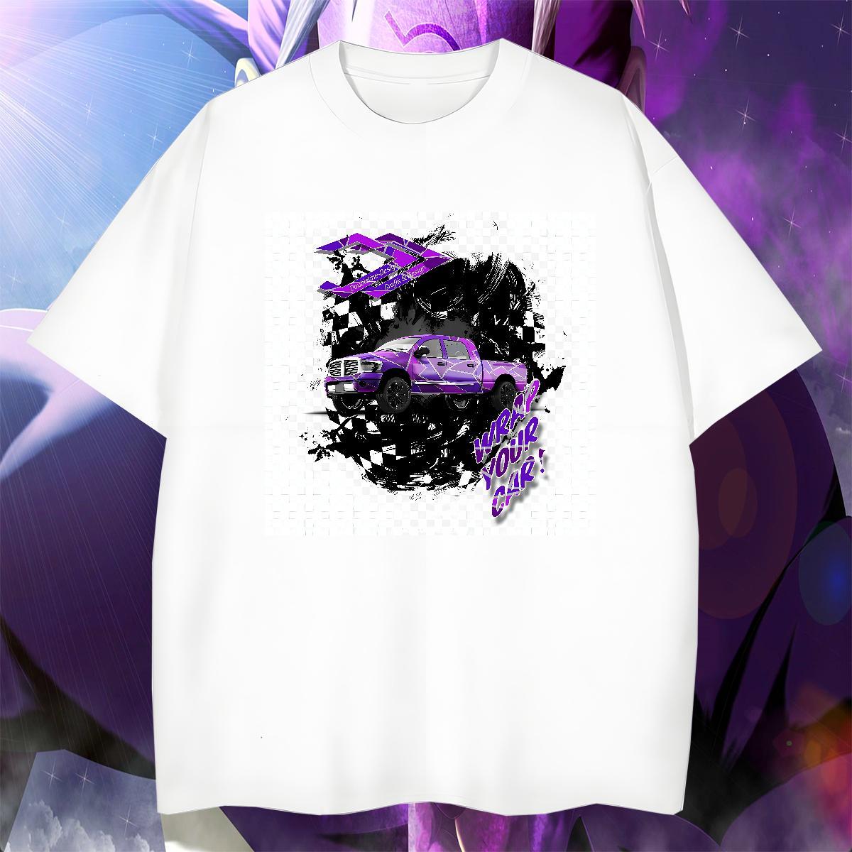 Comfortable Mens Tshirts Street wear Hip Hop 230g 100% Cotton Anime Print Breathable Short Sleeve car Mens T Shirts Fashion New Top Tees