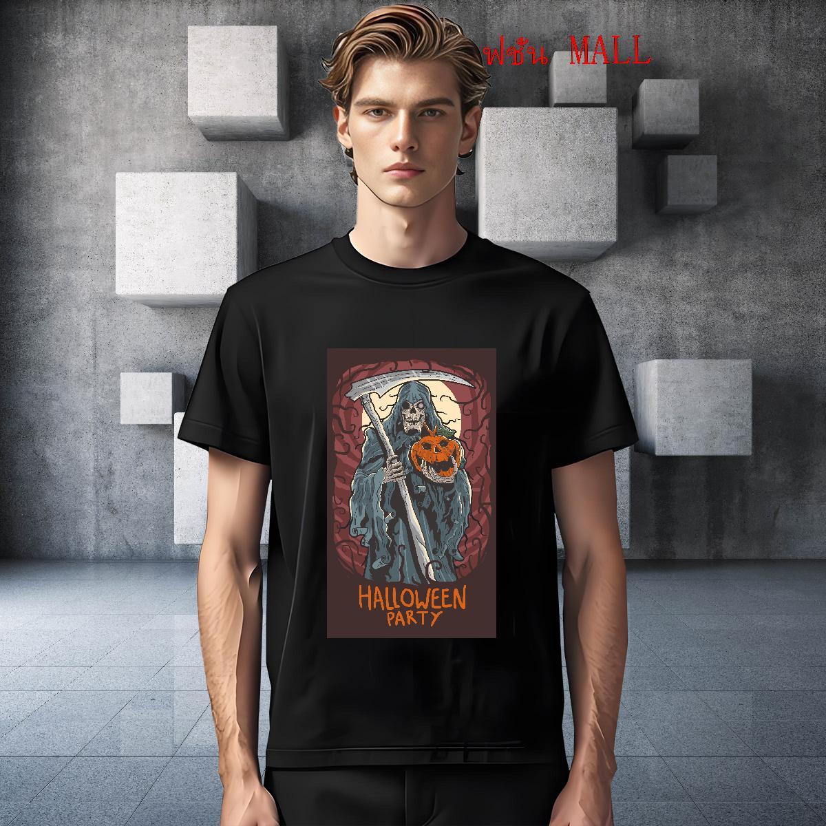 2024 DIY Men Tees halloween Home Outdoor 230g 100% Cotton Wear Pure Cotton Popular T-Shirts for Men Black Oversized