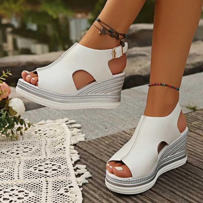 New Woman Platform Wedge Sandals Female Fashion Elegant Ladies Slippers Summer Female Peep Toe High Heels Slides Sandalias Mujer CL240806