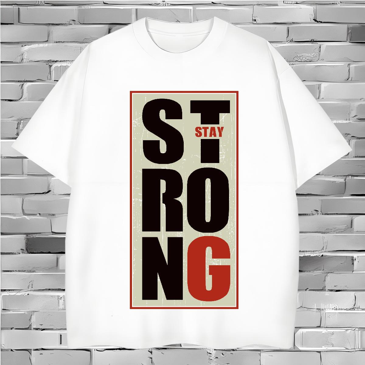 Classic strong T Shirt For Man Anime Printing Street Tshirts 230g 100% Cotton Brand Crew Neck Breathable Graphic Tee Shirt