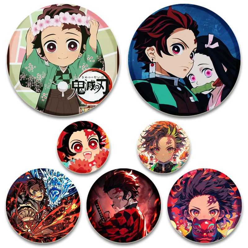 Kamado Tanjirou cartoon badge handmade tinplate brooch backpack clothing gift accessories anime series brooch 58mm W240815