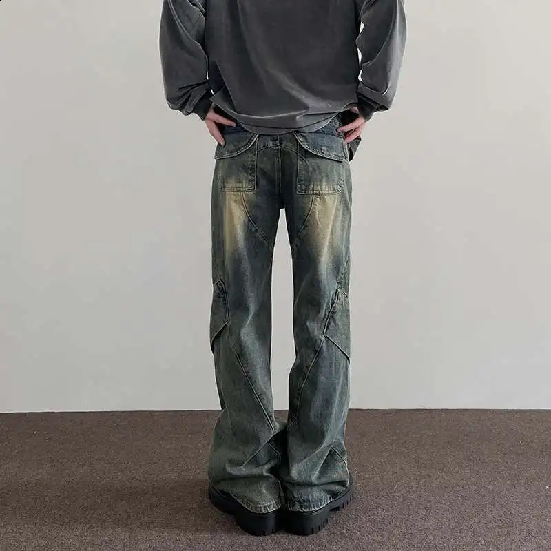 American retro street hiphop mens and womens trendy personality straight leg jeans couple loose wash casual pants y2k 240819