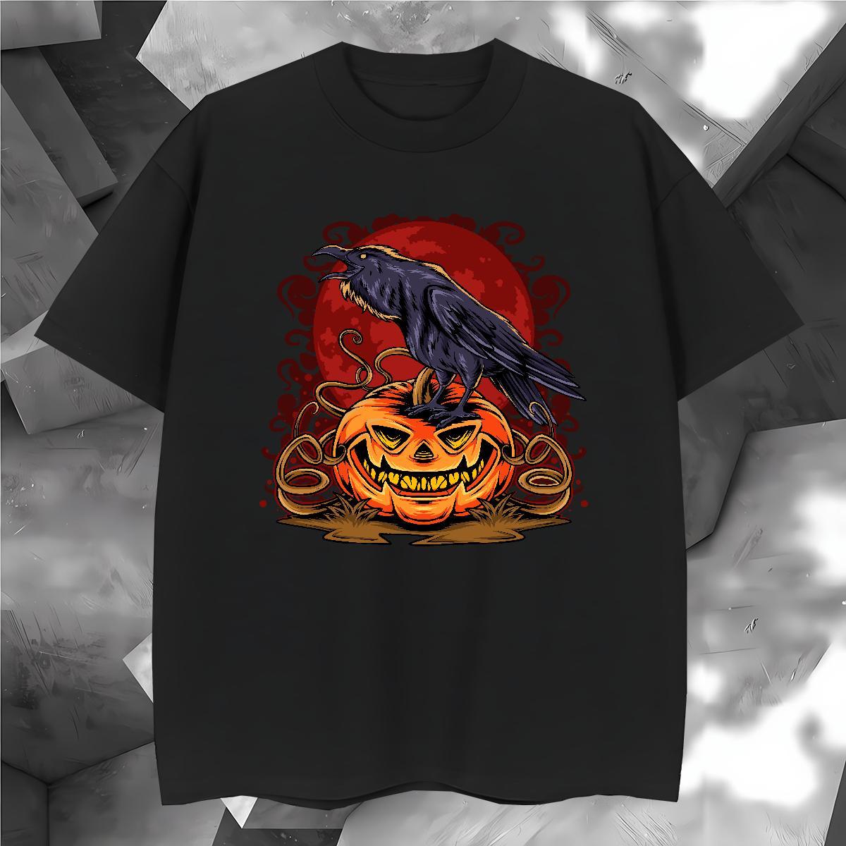 High Quality T-Shirts pumpkin O-Neck Short Sleeve Street Custom Anime 230g Cotton Tshirt for Man Woman Designer Fashion Tees