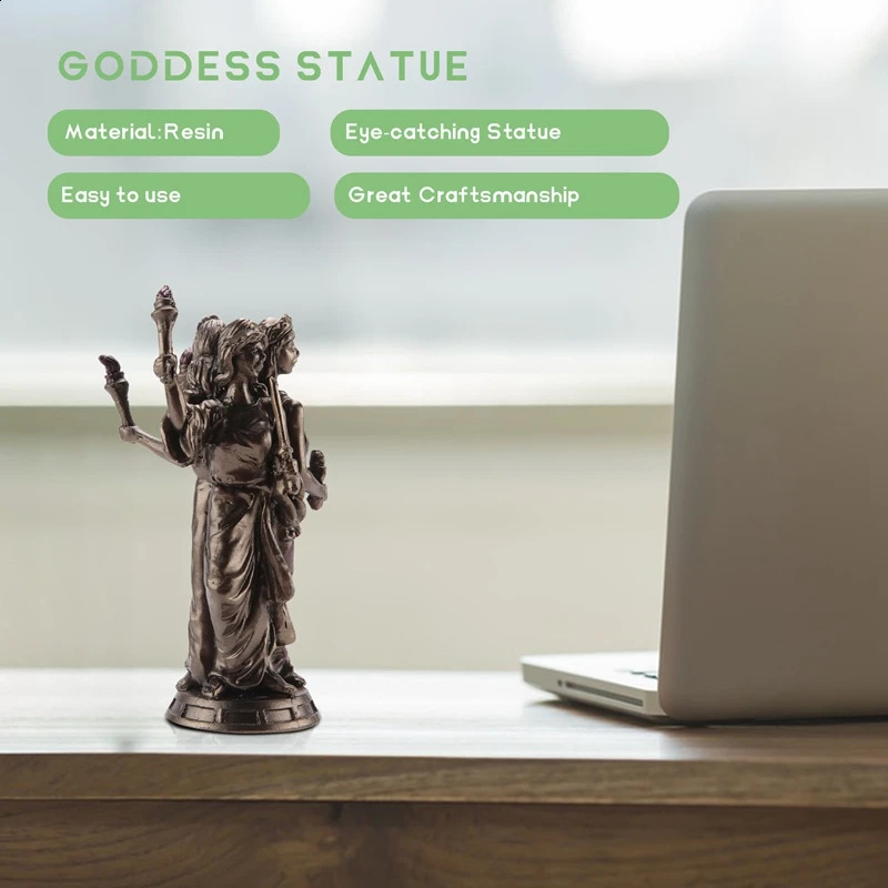Retro Greek Three Goddesses Resin Statue in Forms Hecate Goddess Sculpture Craftsmanship Home Desktop Decoration 240819