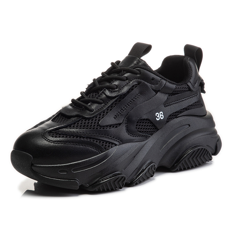 Ddmysports Absorbing Film Sole Dad Autumn New Running Casual Genuine Leather Elevated Sports Shoes Women S Trend OUTDOOR