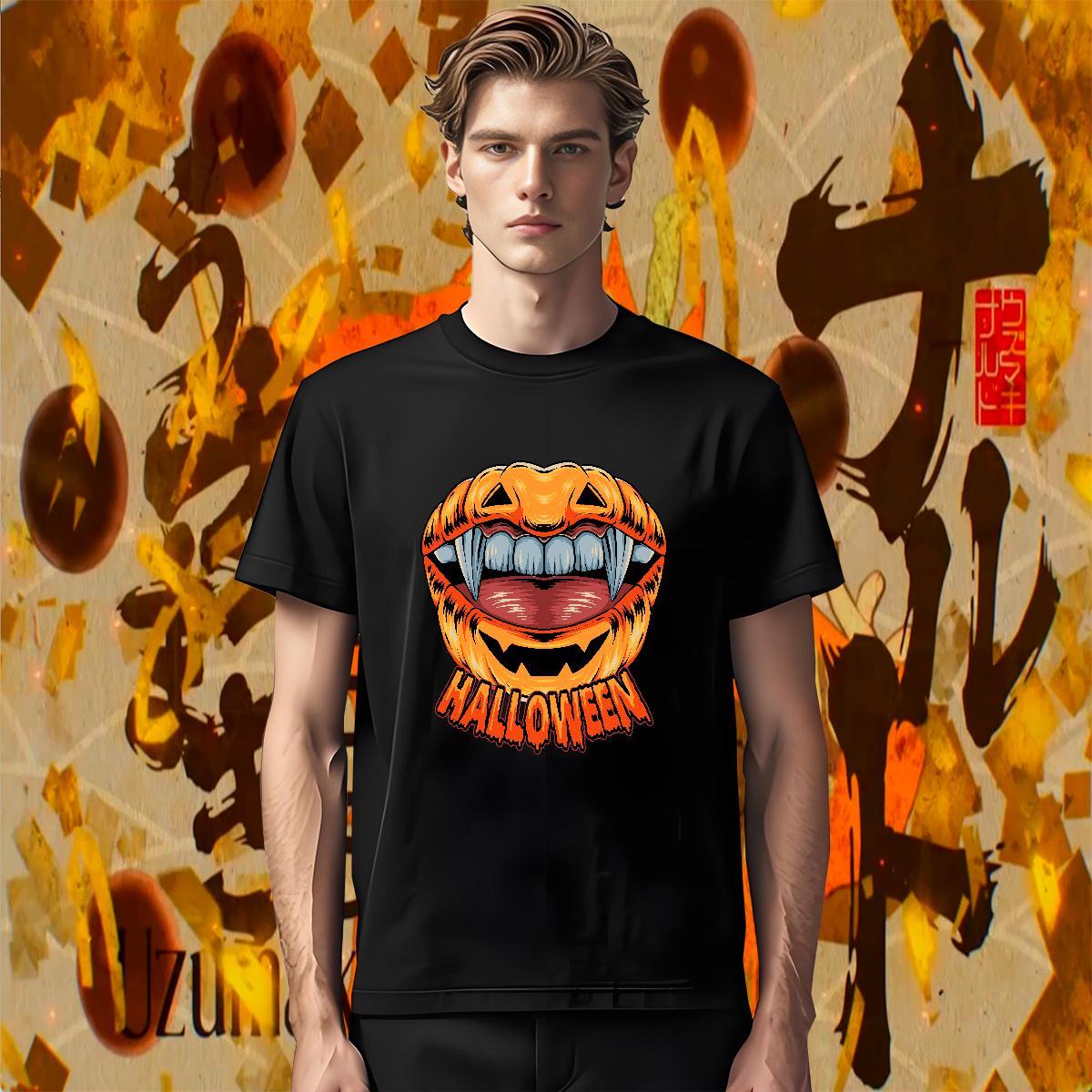 TOP Quality T-Shirts halloween Short Sleeve O-Neck Hip Hop Street Custom Big Size 100% Cotton 230g Men Clothes T-Shirt Designer Wear