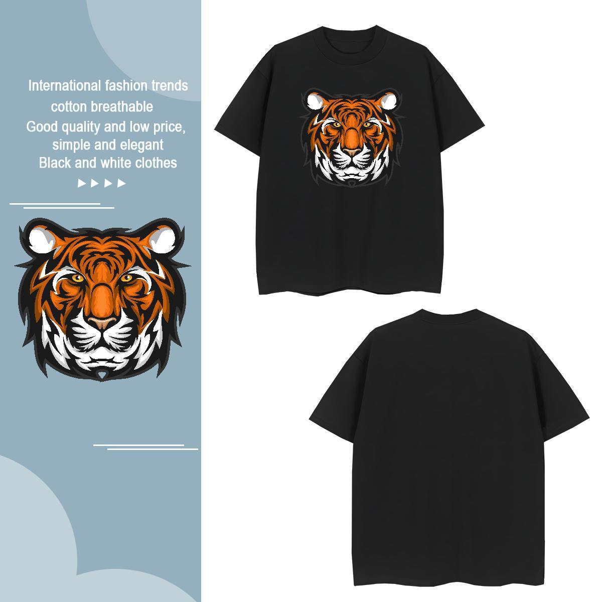 Cool Design T shirt tiger Crew Neck Breathable Summer Casual Custom Anime 100% Cotton 230g Tshirts Fashion Casual Tees Shirts