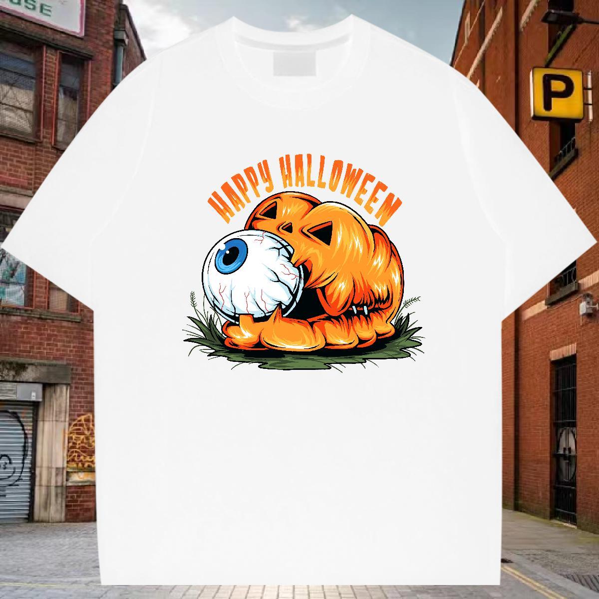 Soft T Shirts Men eyeball Breathable Short Sleeve Outdoor Graphic 230g Pure Cotton Couples T Shirts Designer Tshirts