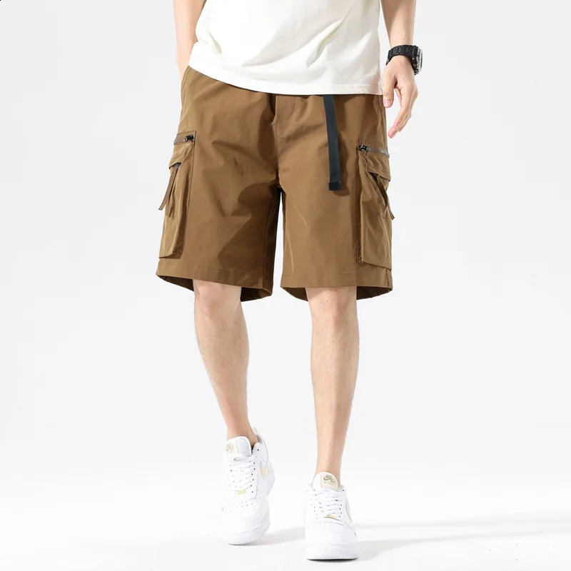 Shortage of goods mens summer slim American trend sports casual beach pants five part 240819