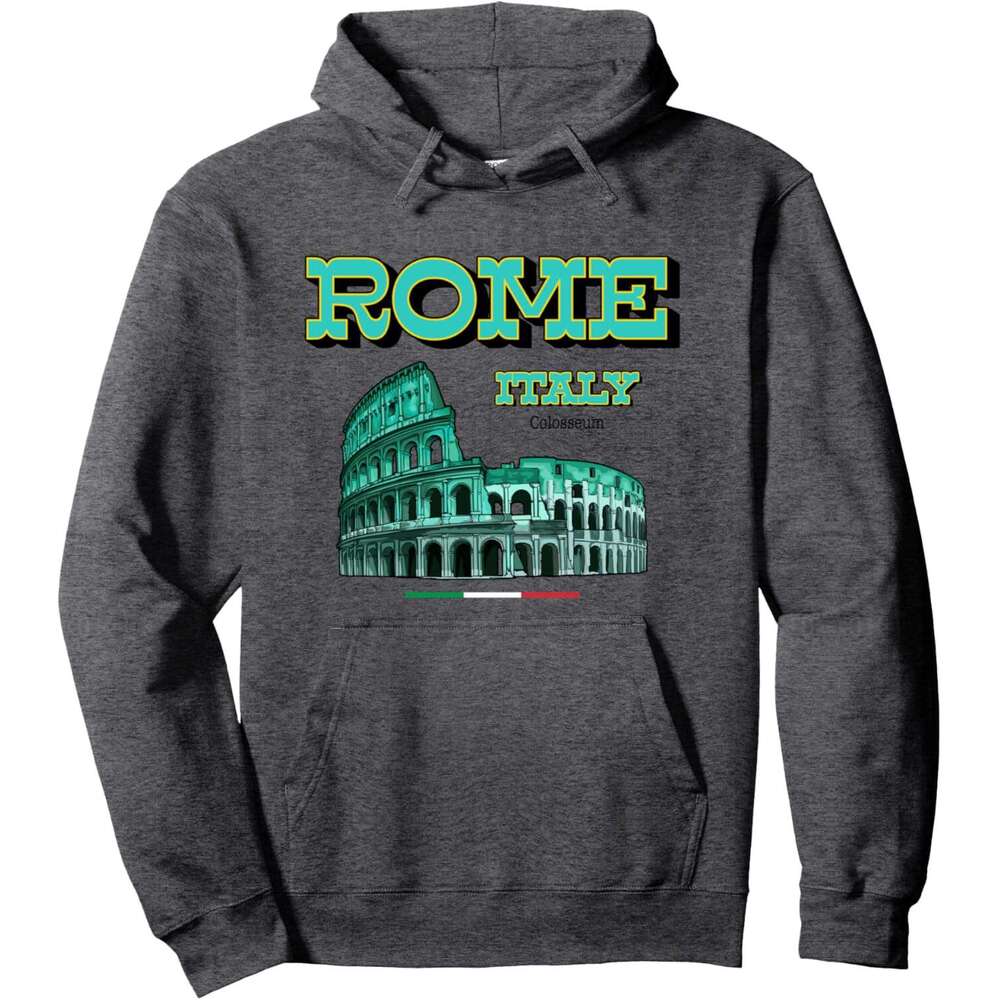 Hoodie for Mens Womens Cool Green Roma Italia Colosseum Souvenirs Rome Italy Pullover Hoodie Hoodies sweatshirt pullover jacket Long sleeve