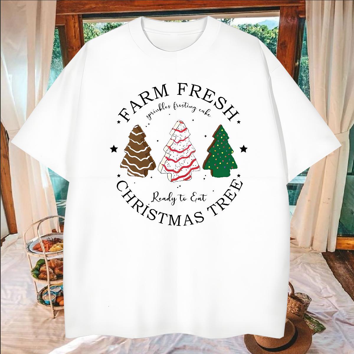 Designer christmas trees Men Tees 100% Cotton 230g T-Shirts for Men Custom Cartoon Casual Beach Round Neck Short Sleeve Loose Fit Clothings