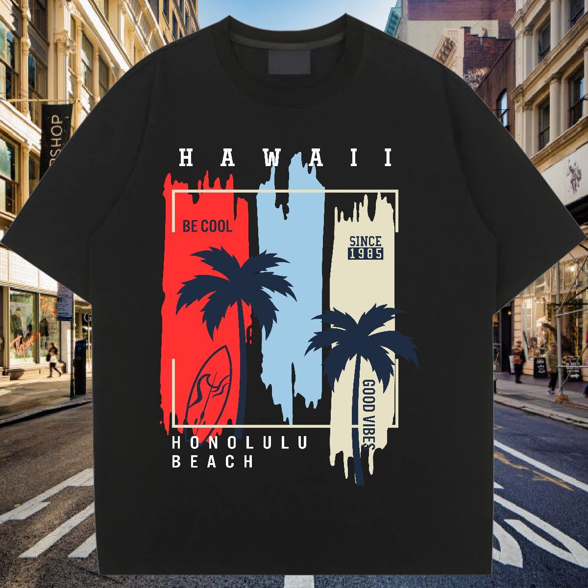 Fashion Couples T Shirts Casual Beach O-Neck Short Sleeve Tee Shirt Brand 230g 100% Cotton tree Anime Oversized Women T Shirts