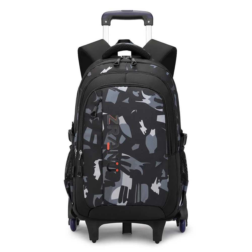 School Backpack Trolley for Boys Men Backpack with Wheels School Bag Boys Teenagers Waterproof Casual Daypack 16 Inch Y240820