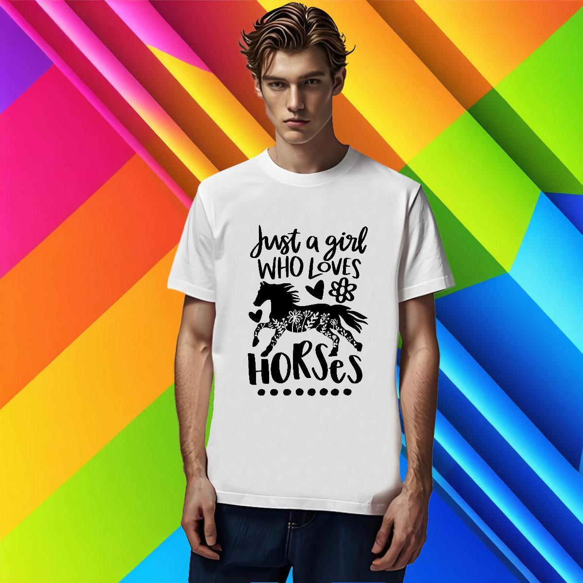 Unisex T shirt horse Breathable Street Custom Cartoon 100% Cotton 230g Men Tops Tees 2024 Summer Wear