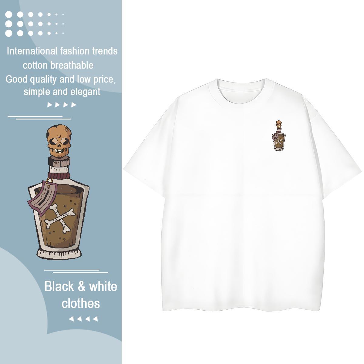 Fashion Casual Tshirt for Man Woman skull Casual Daily Wear 230g Cotton Clothings Breathable Brand Man T Shirts Skull