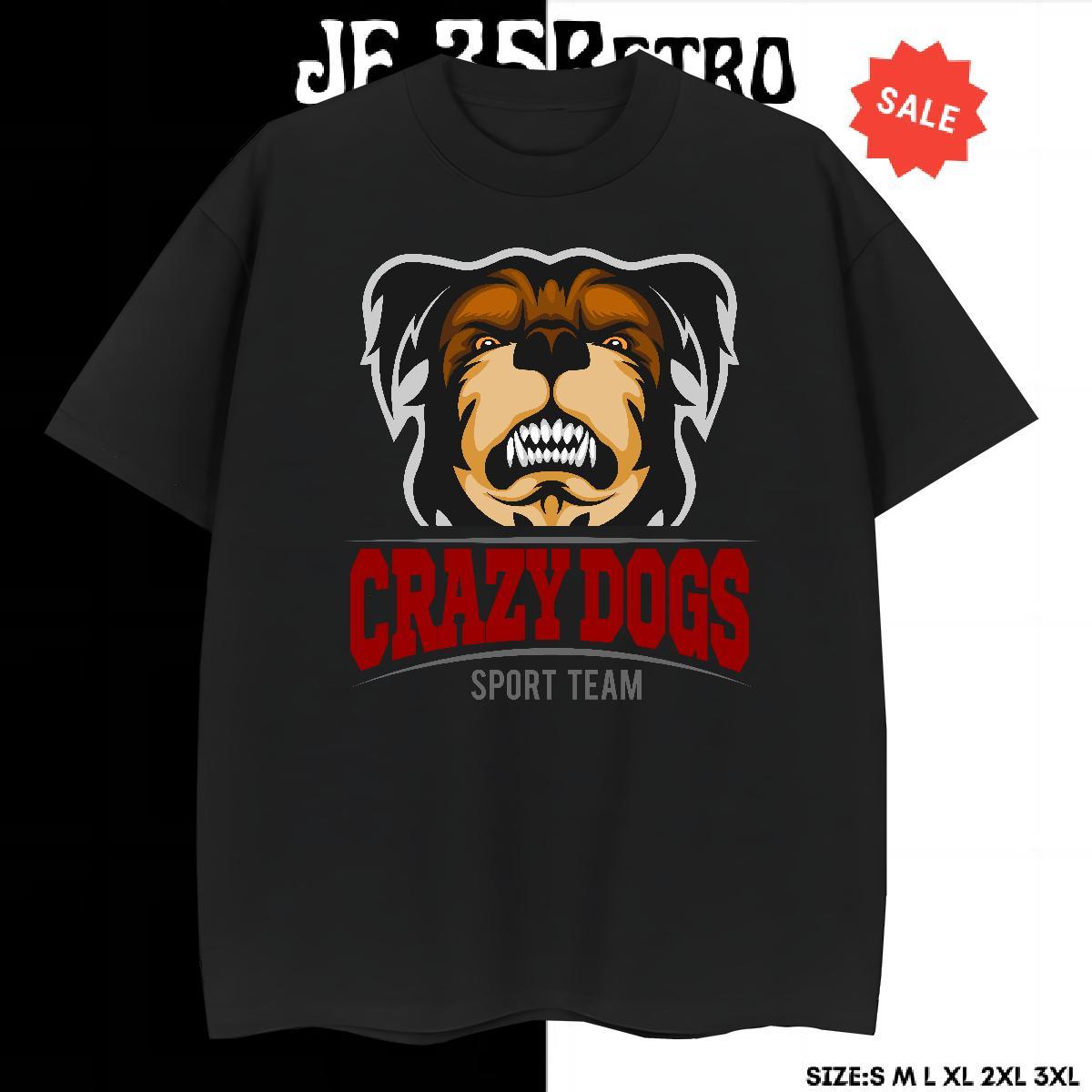 Designer Man T Shirts crazy dog Crew Neck Sport DIY Logo Oversized 100% Cotton 230g Couples T Shirts 2024 Designer Top Tees