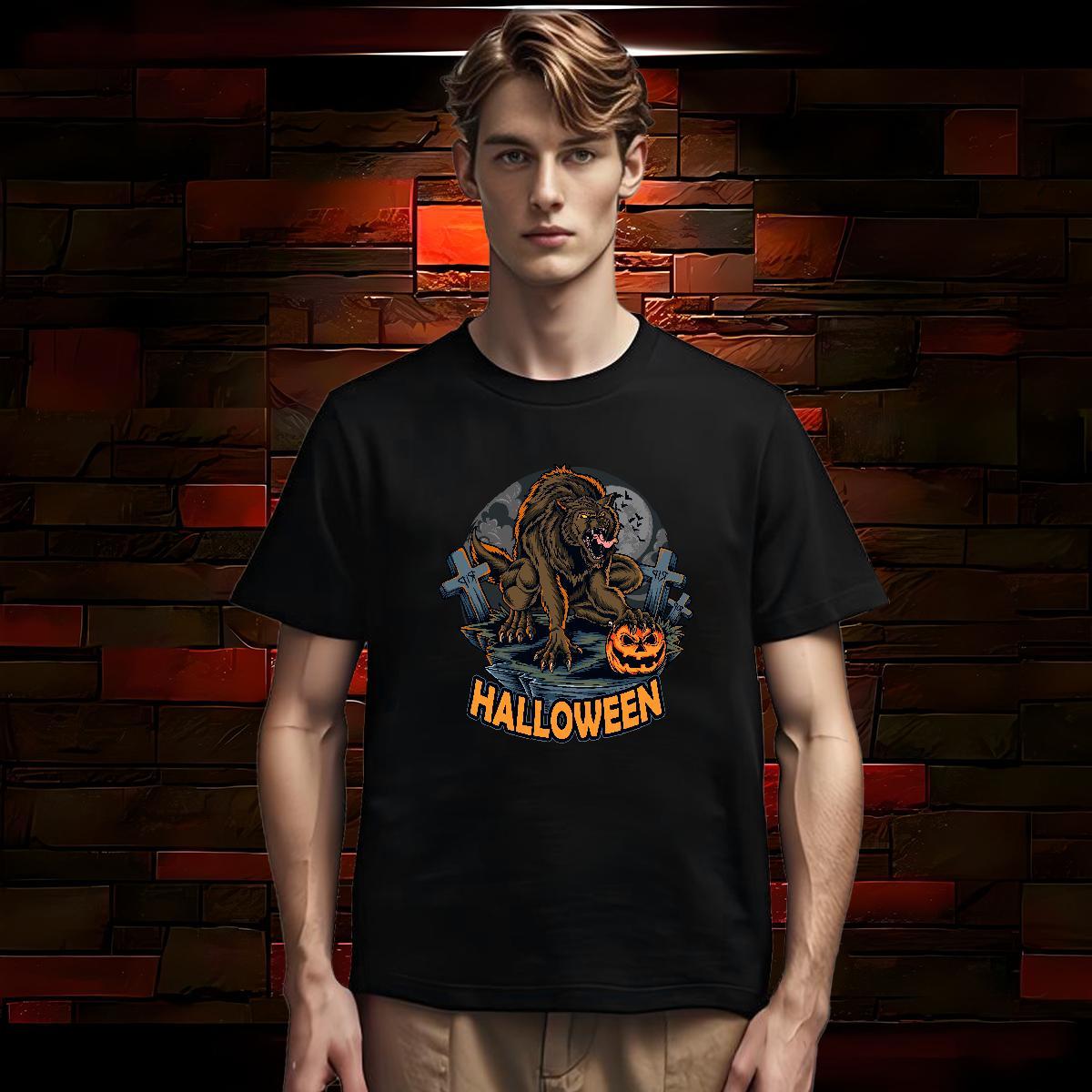 T Shirts Men 230g Pure Cotton pumpkin Home Outdoor Breathable Short Sleeve Oversized Men Clothes T-Shirt 2024 DIY Cool Tops Tees
