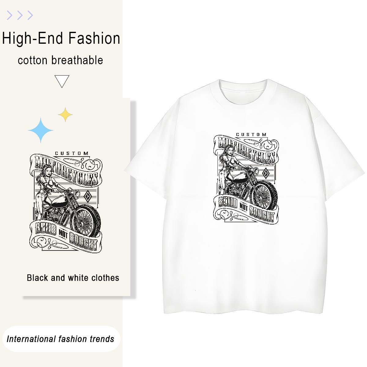 Cool car 230g Cotton Men Clothes T-Shirt Beach Breathable Short Sleeve T Shirt For Man Fashion New Custom Print Plus Size Tees