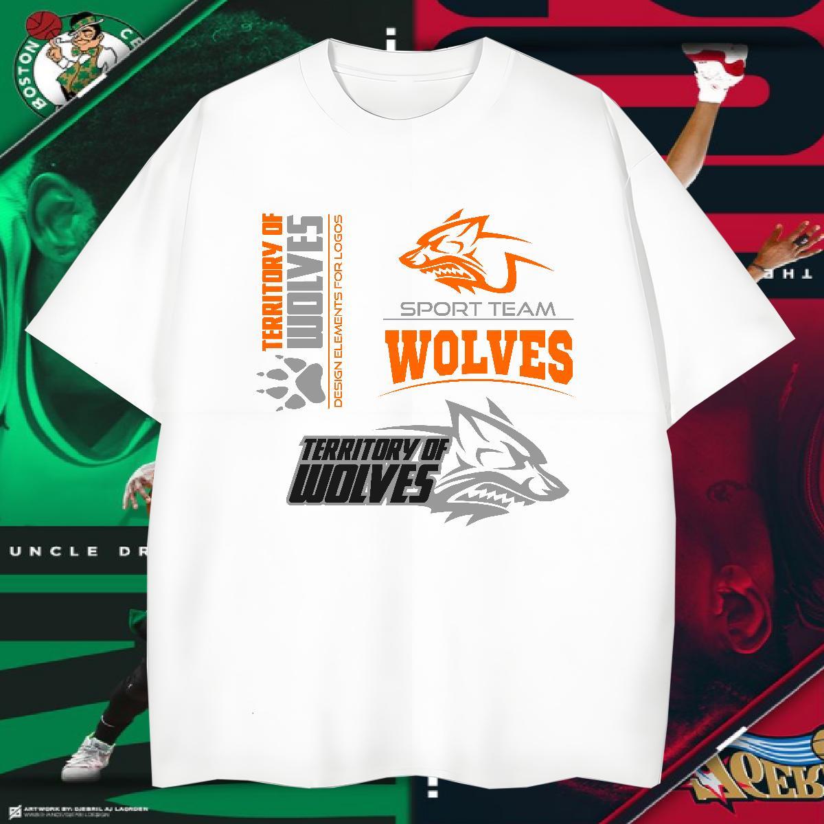 T-Shirts 100% Cotton 230g wolf Hip Hop Street Pure Cotton Graphic Men Tops Tees Classic Casual Popular Wear