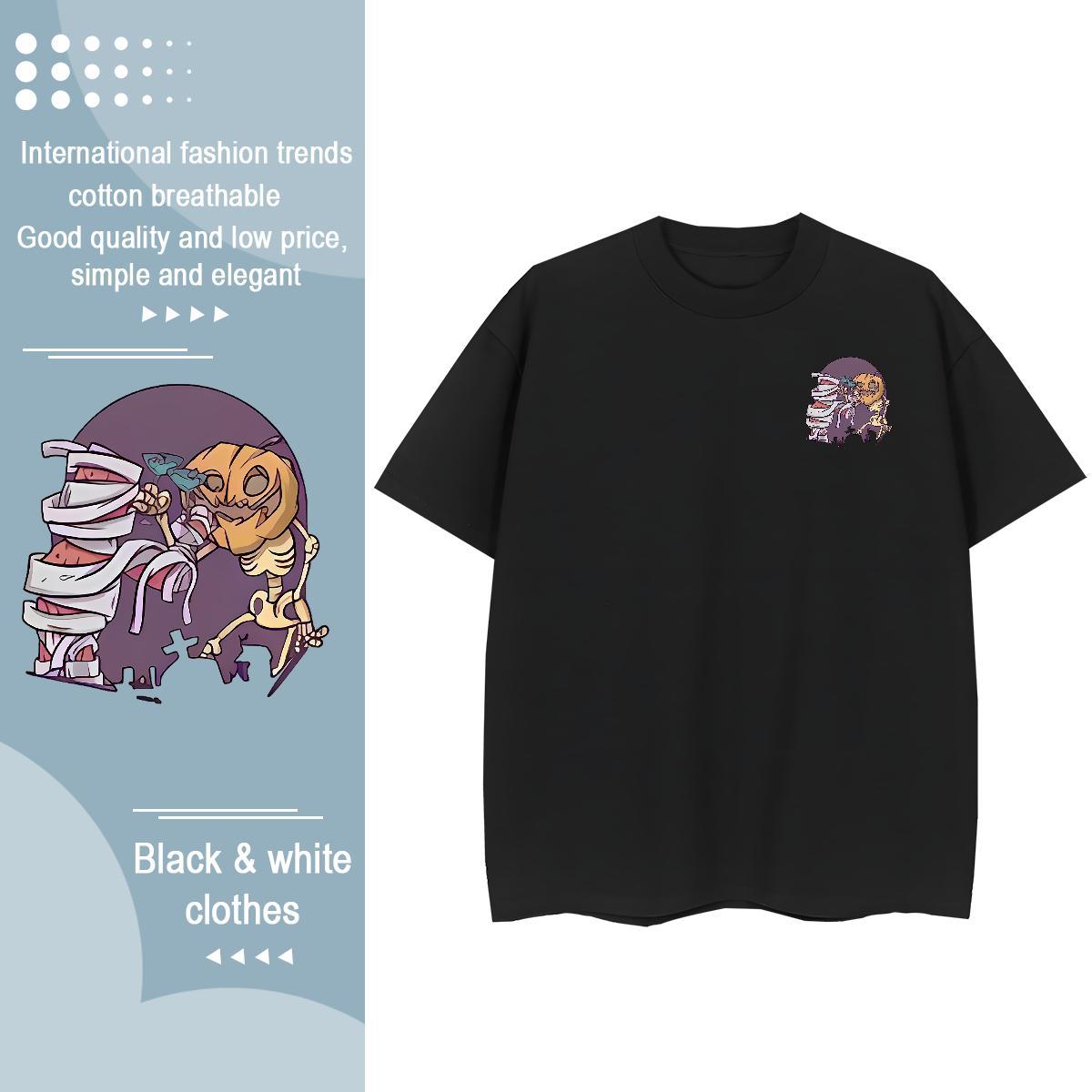 2024 Designer Tshirts halloween High Street Hip Hop 230g 100% Cotton Tops Tees Crew Neck Breathable Comfortable T-Shirts Customized Print