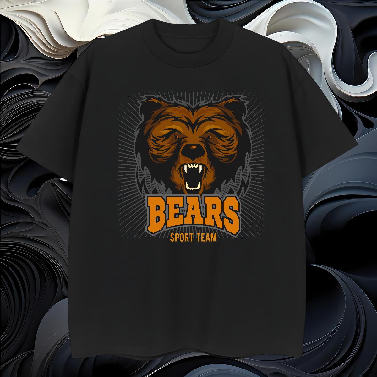 High Quality T shirt bear Short Sleeve Soft Casual DIY Logo Oversized 230g Cotton Men Tops Tees Custom Clothes