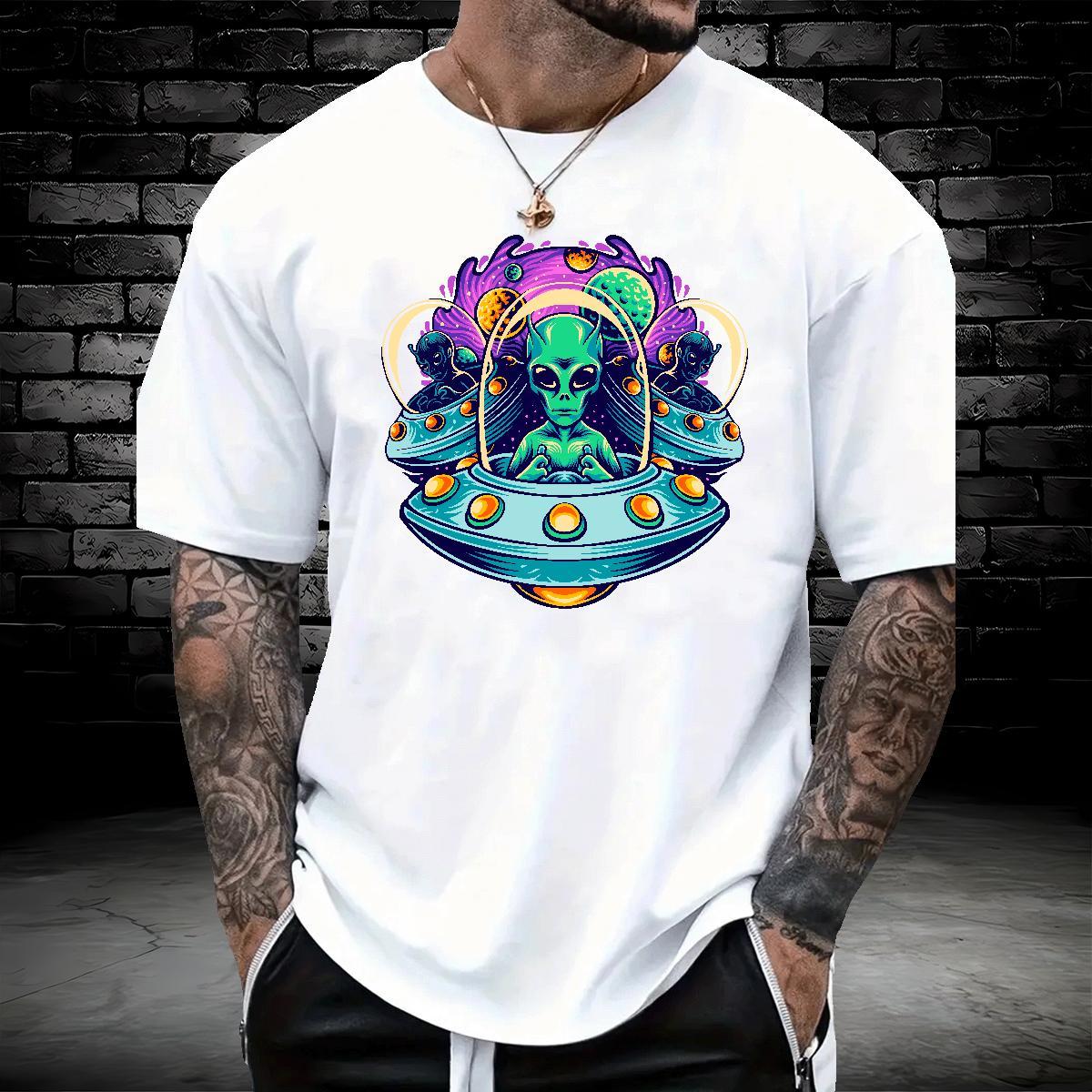 Cool Design ET 100% Cotton 230g Men Tops Tees Sport Breathable Short Sleeve Man T Shirts DIY Customized Cartoon Print Top Tees
