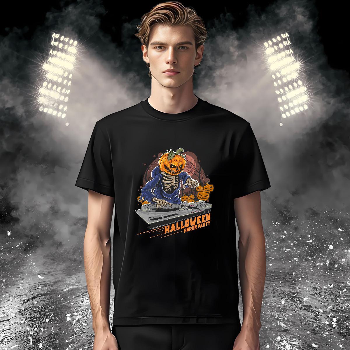 Man T Shirts 230g Pure Cotton halloween Hip Hop Street Round Neck Short Sleeve Custom Printing Men Tshirts Fashion Designer TOP Quality Top Tees