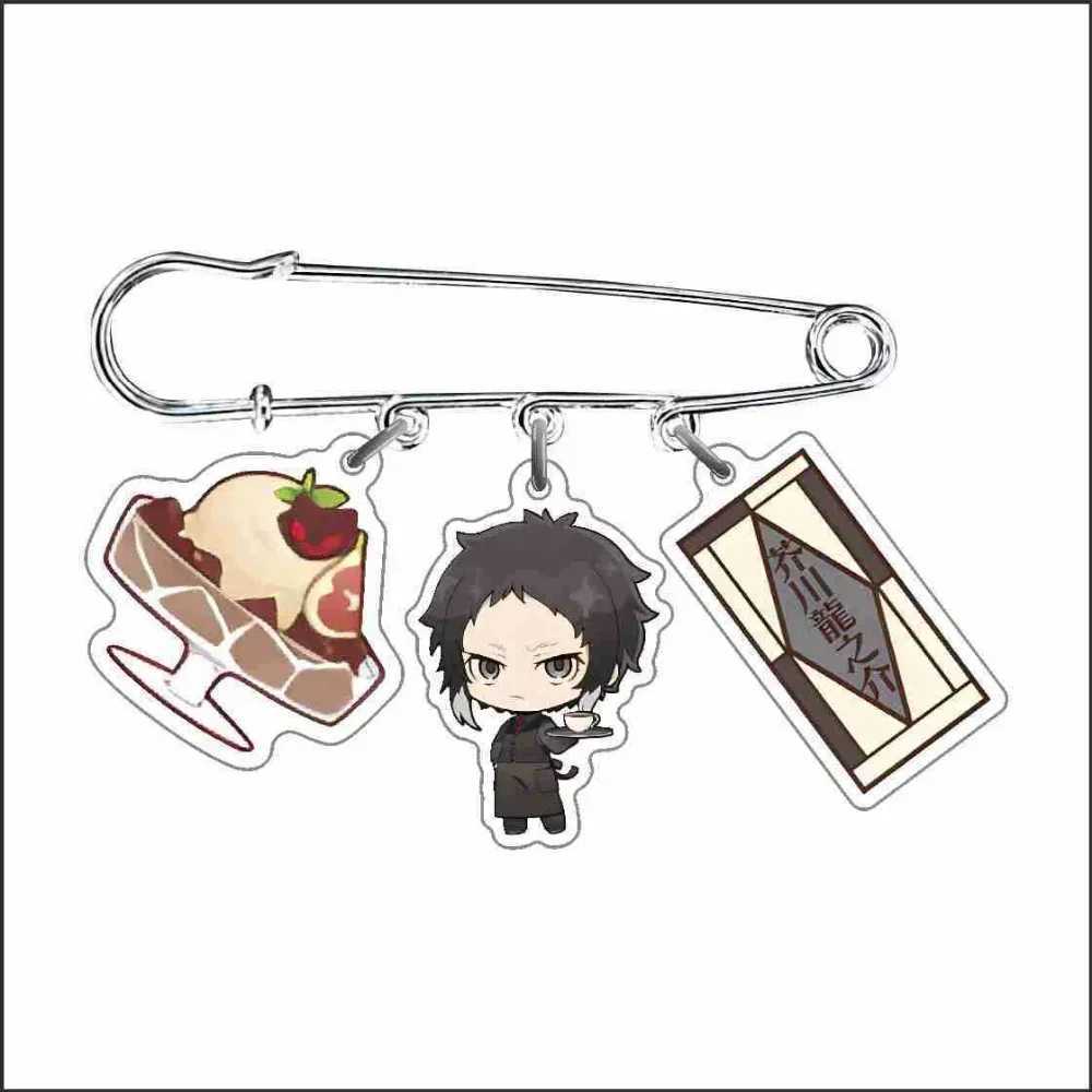 Anime BSD literary giant wild dog brooch coffee cake series character big boy Osamu pendant series brooch clothing jewelry gifts W240815