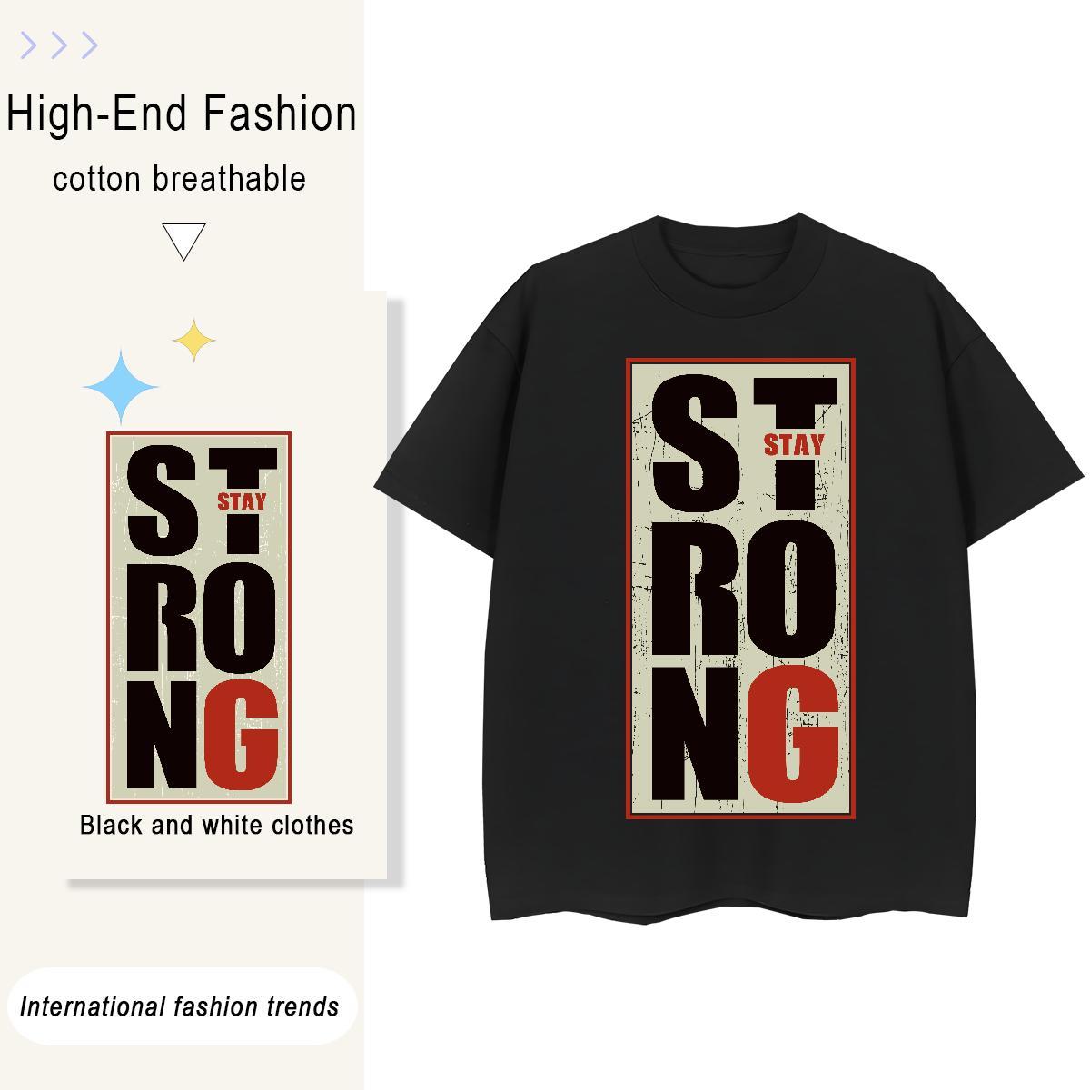 Cool Design letter 230g Cotton Men Clothes T-Shirt Street Wear Round Neck Short Sleeve T-Shirts Classic Casual Asian Size Tees
