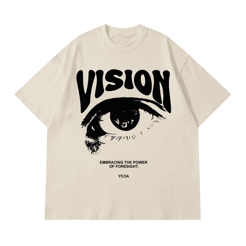 Mens T-Shirt Oversized 100% Cotton Eye Graphic Korean Summer Y2k Tops Tees Streetwear Harajuku Short Sleeve Aesthetic Clothing 240819