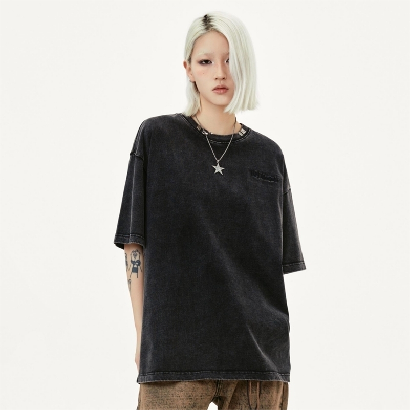 Vintage T-shirt For Men Y2k Oversized Short Sleeve Tee Harajuku Women Punk Distressed T Shirts Hip Hop Retro Streetwear Tops 240819