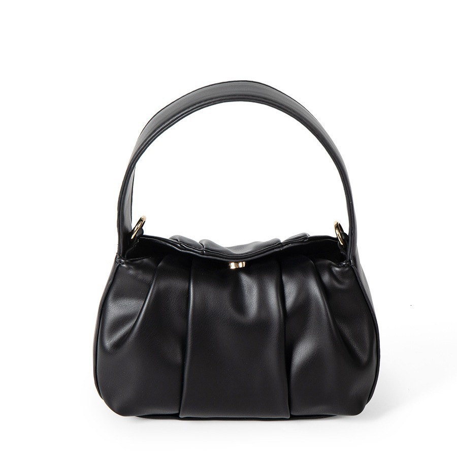 2024 New Folded Cloud Soft PU Fashionable Handheld Small Square Bag, Unique and High end Single Shoulder Crossbody Bag