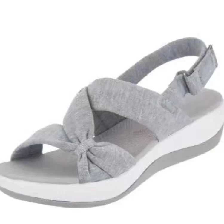 Women Sandals 2024 Summer Closed Toe Roman Women Bow Platform Wedges Sandals Women Sandals Plus Size 42 CL240806