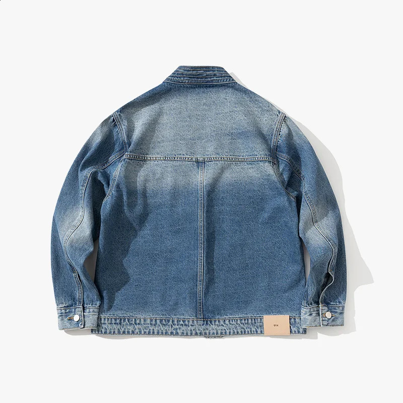 Men Metal Airplane Buckle Loose Casual Japanese Streetwear Fashion Vintage Denim Cargo Kimono Jacket Women Jeans Coat Outerwear 240819