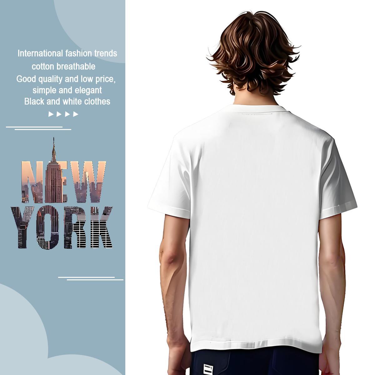 Classic New York T Shirts Men Daily Outfit Tshirts 230g Cotton 2024 Designer Crew Neck DIY Printed Tops