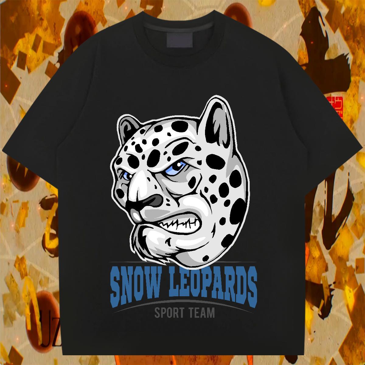 Loose Fit Mens T Shirts leopard Round Neck Short Sleeve Outdoor Custom Big Size 230g Pure Cotton Men Tshirts Fashion Design Tees