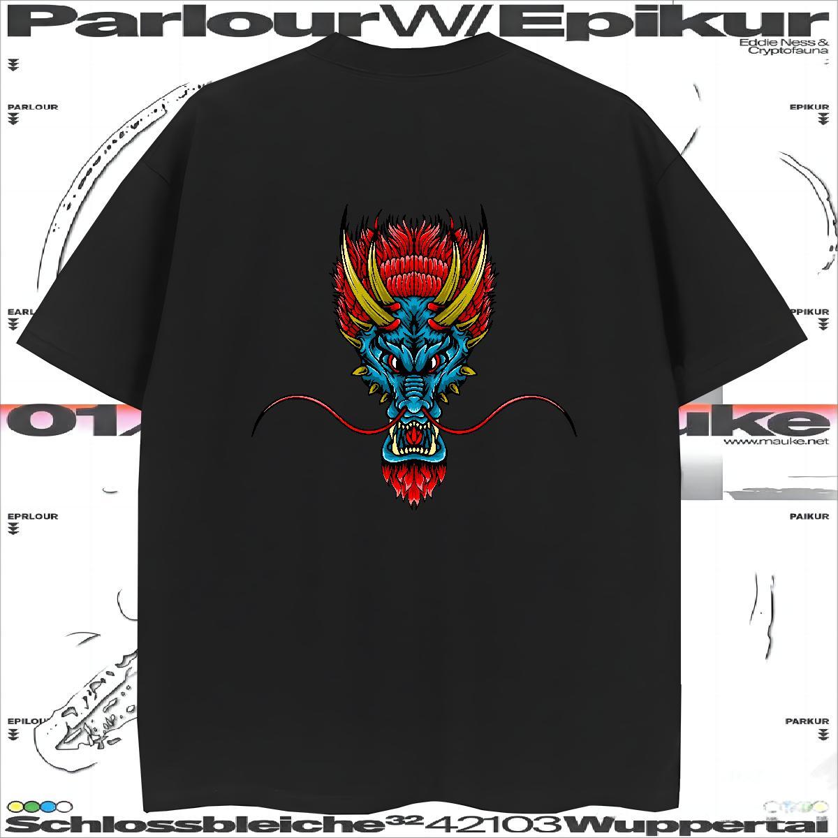 Unisex dragon head Mens T Shirts Beach Men Tshirts 230g Pure Cotton Custom Short Sleeve Soft Custom Cartoon Tees
