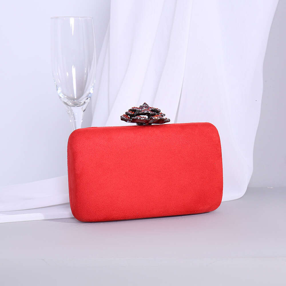 Handheld bag women's banquet, rhinestone metal flower dinner evening bag, dress matching for women