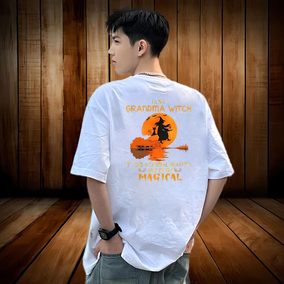 Fashion Men Clothes T-Shirt halloween Casual 230g Cotton Tshirts Breathable Short Sleeve Classic T shirt Black White